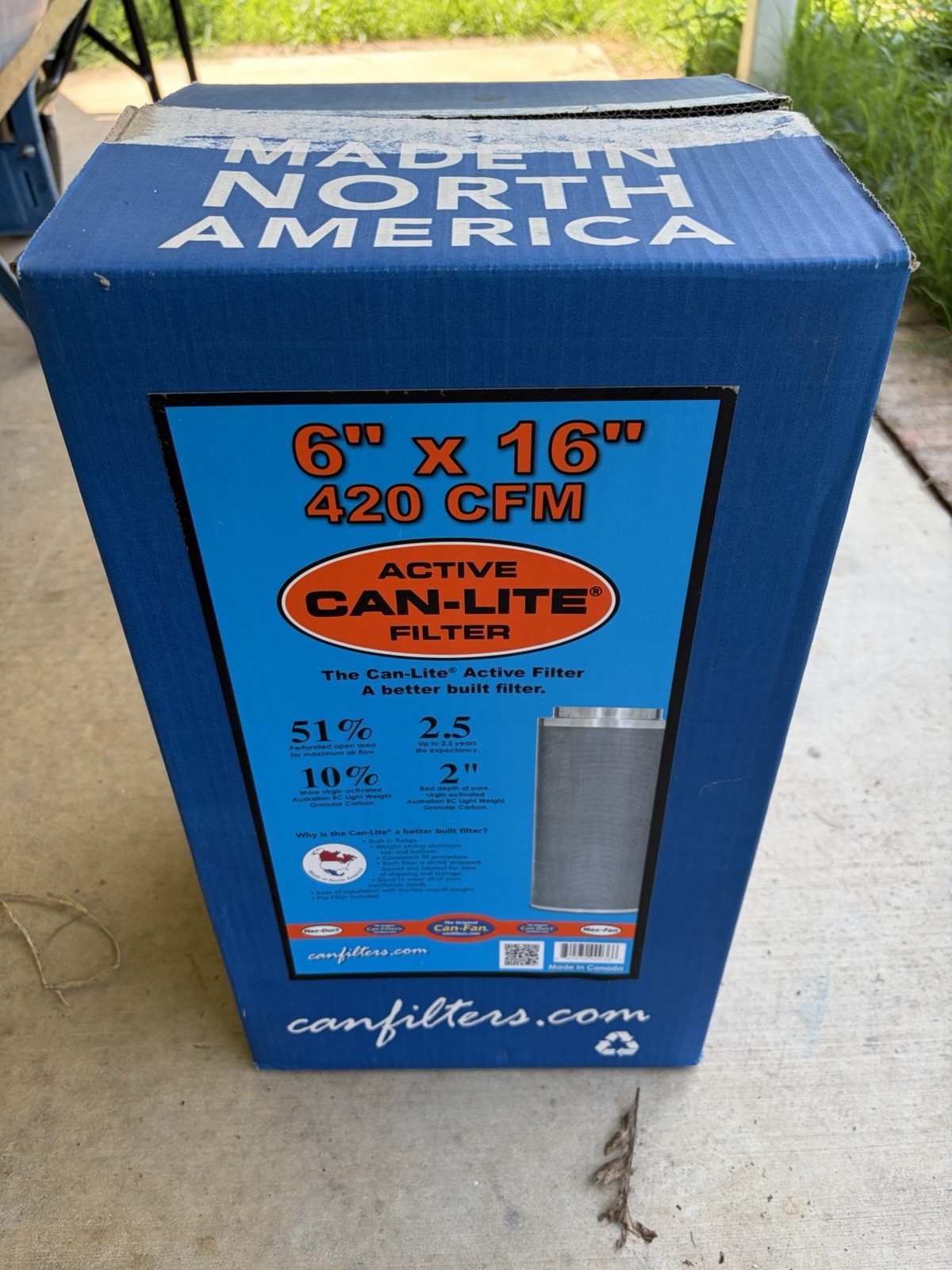 New Can-Filter Group Can-Lite 6x16 Carbon Can Filter Odor Control Hydroponics