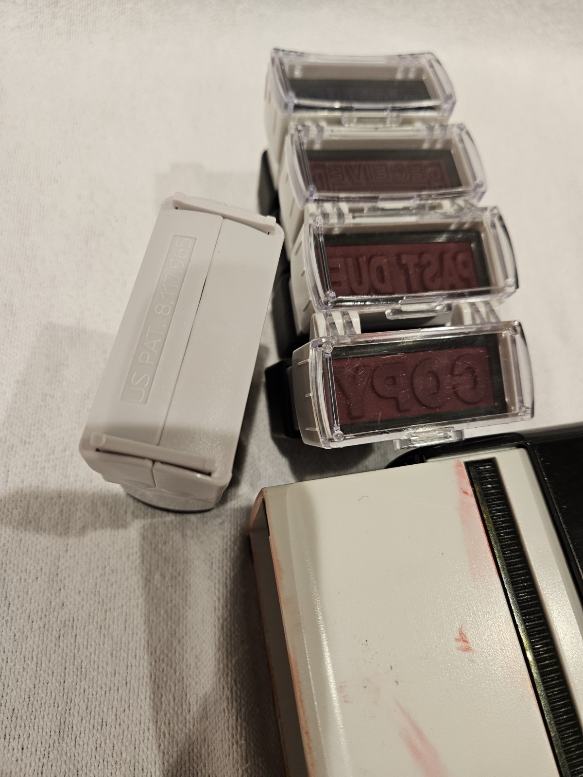 Universal AccuStamp Self-Inking Stamp Set BlueRed COPY ORIGINAL RECEIVED EMAILED