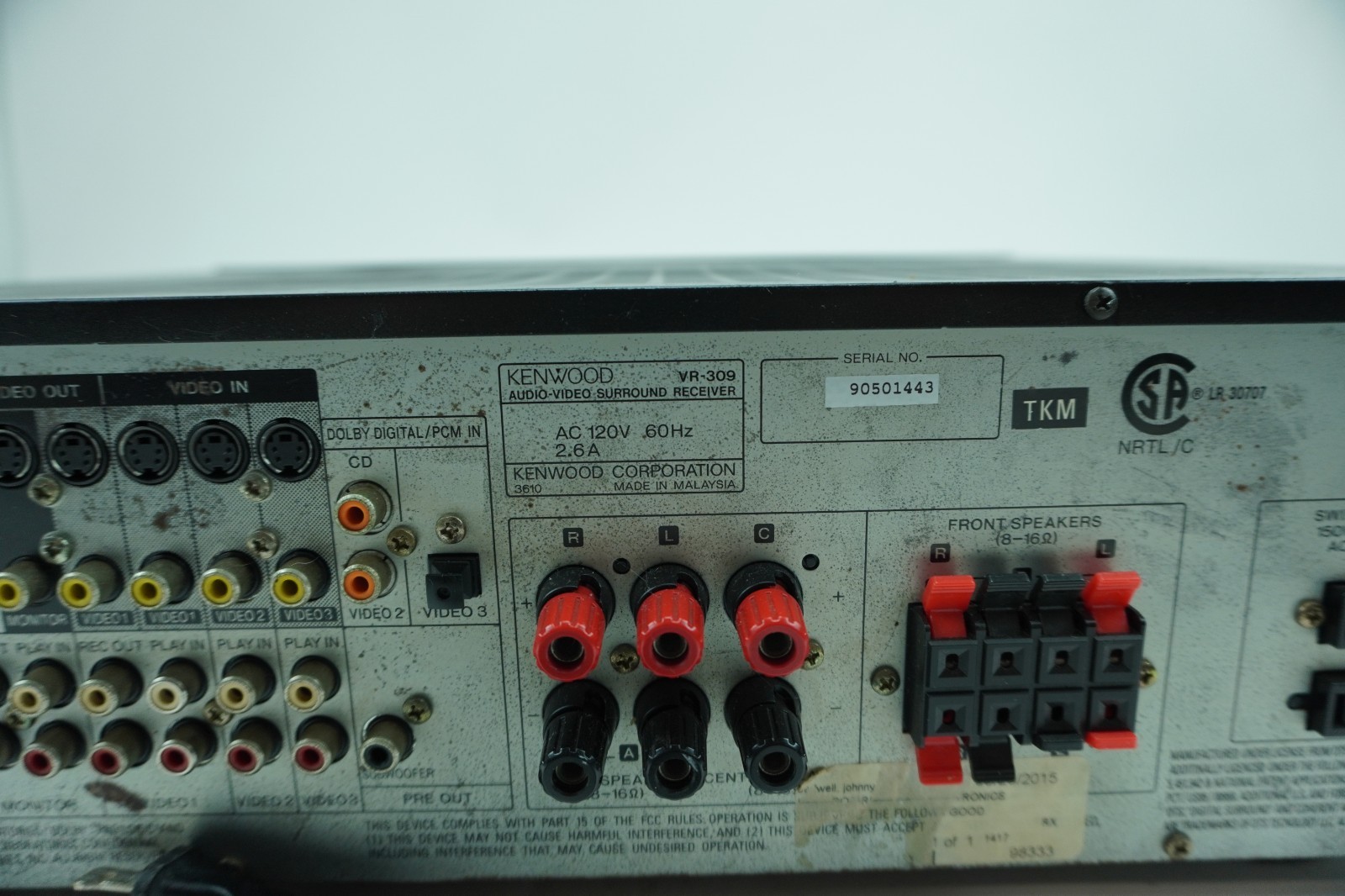 Kenwood VR-309 Audio/Video Surround Receiver