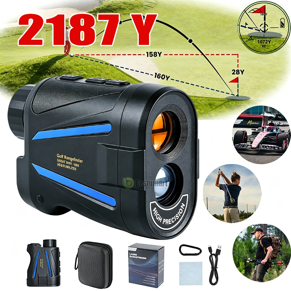 1200 Yards Laser Range Finder Golf Rangefinder Slope 6X Magnification New