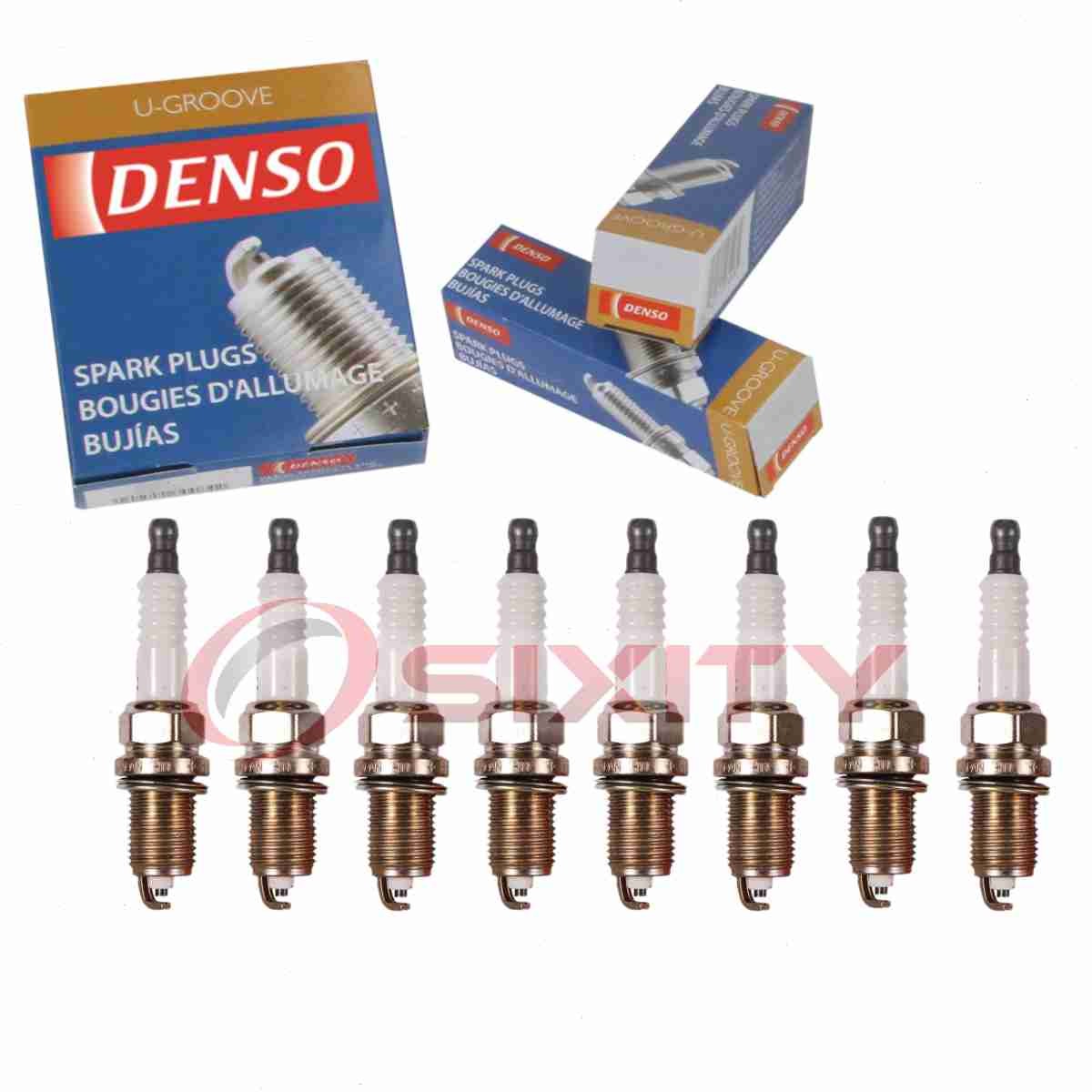 8 pc Denso Standard U-Groove Spark Plugs for 2007 Chrysler Aspen 4.7L V8 lj