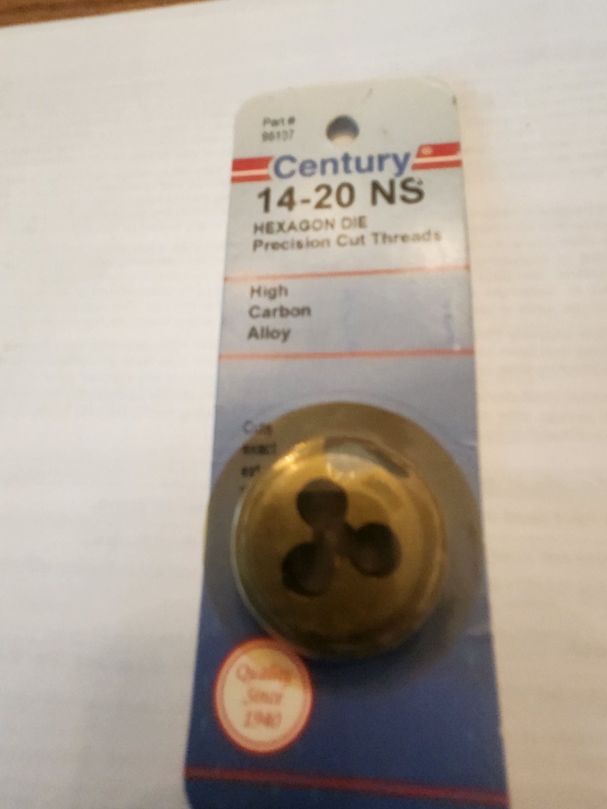 Century Drill Tool 96107 Fractional Die 14-20 National Standard Thread