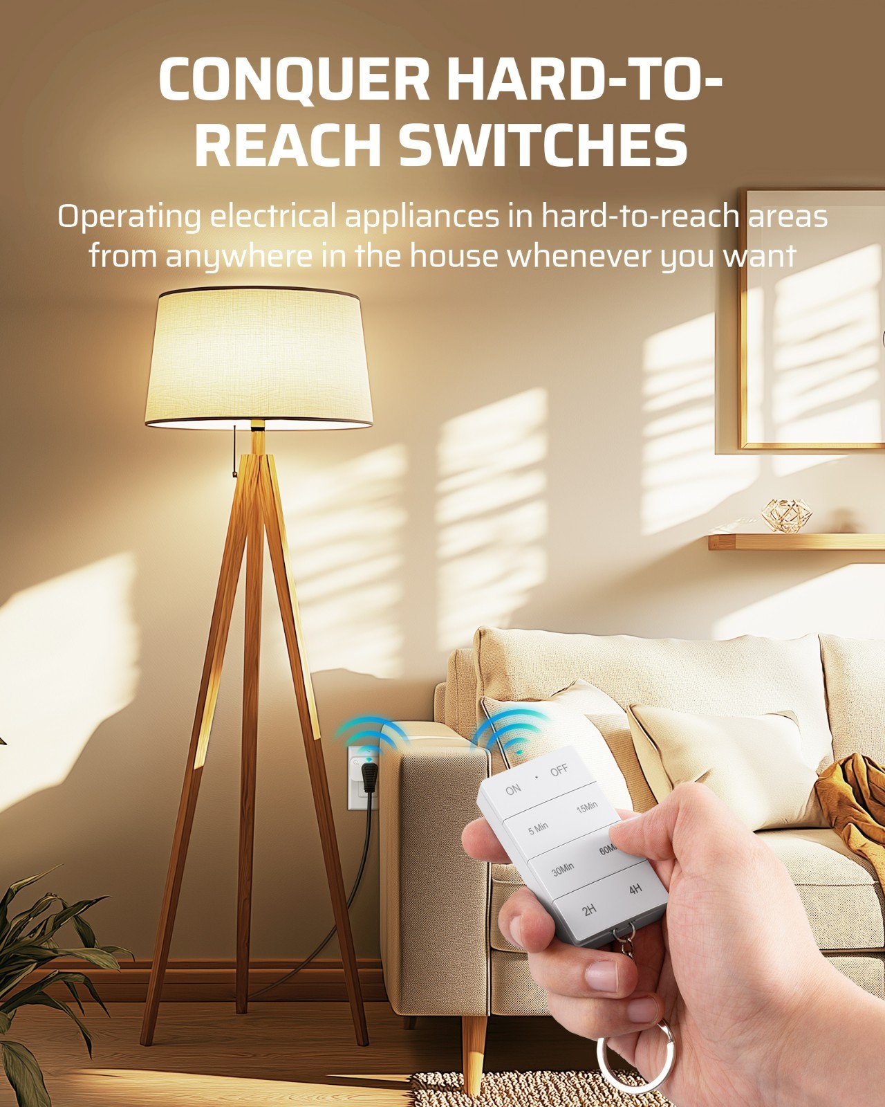 DEWNEWILS Remote Control Outlet w/ Timer, Indoor Remote Timer Outlet, 15A/1875W