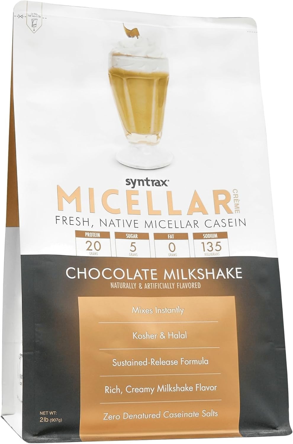 Nutrition Micellar Creme, Native Micellar Casein Chocolate Milkshake 2 LB