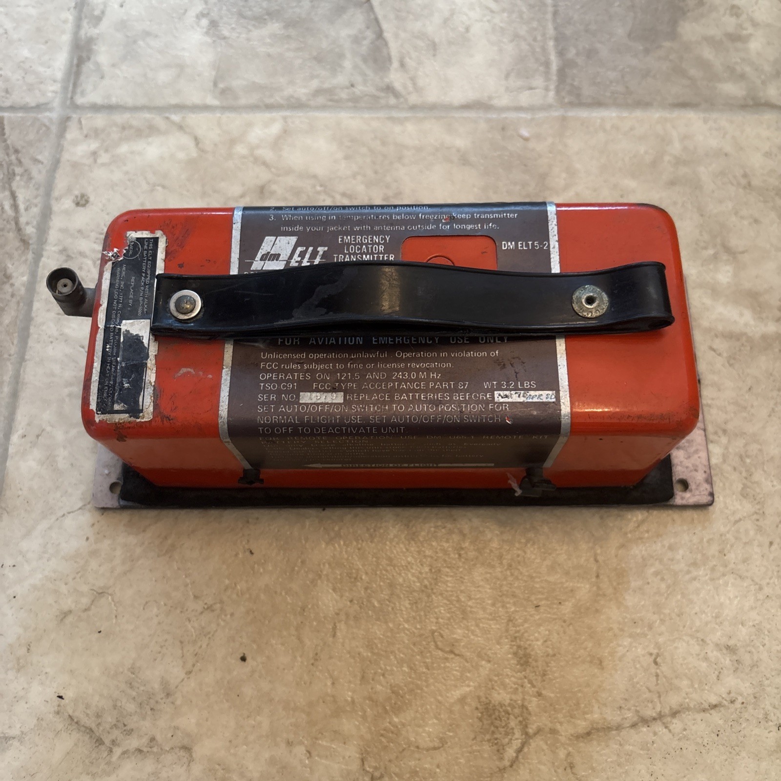 DORNE AND MARGOLIN DM ELT 5-2 EMERGENCY LOCATOR TRANSMITTER ELT - Not Tested