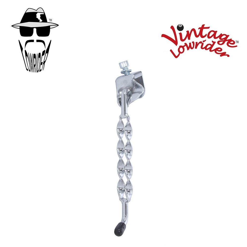 Double Flat Twisted Bike Kickstand Center 8" Chrome Lowrider Bicycle