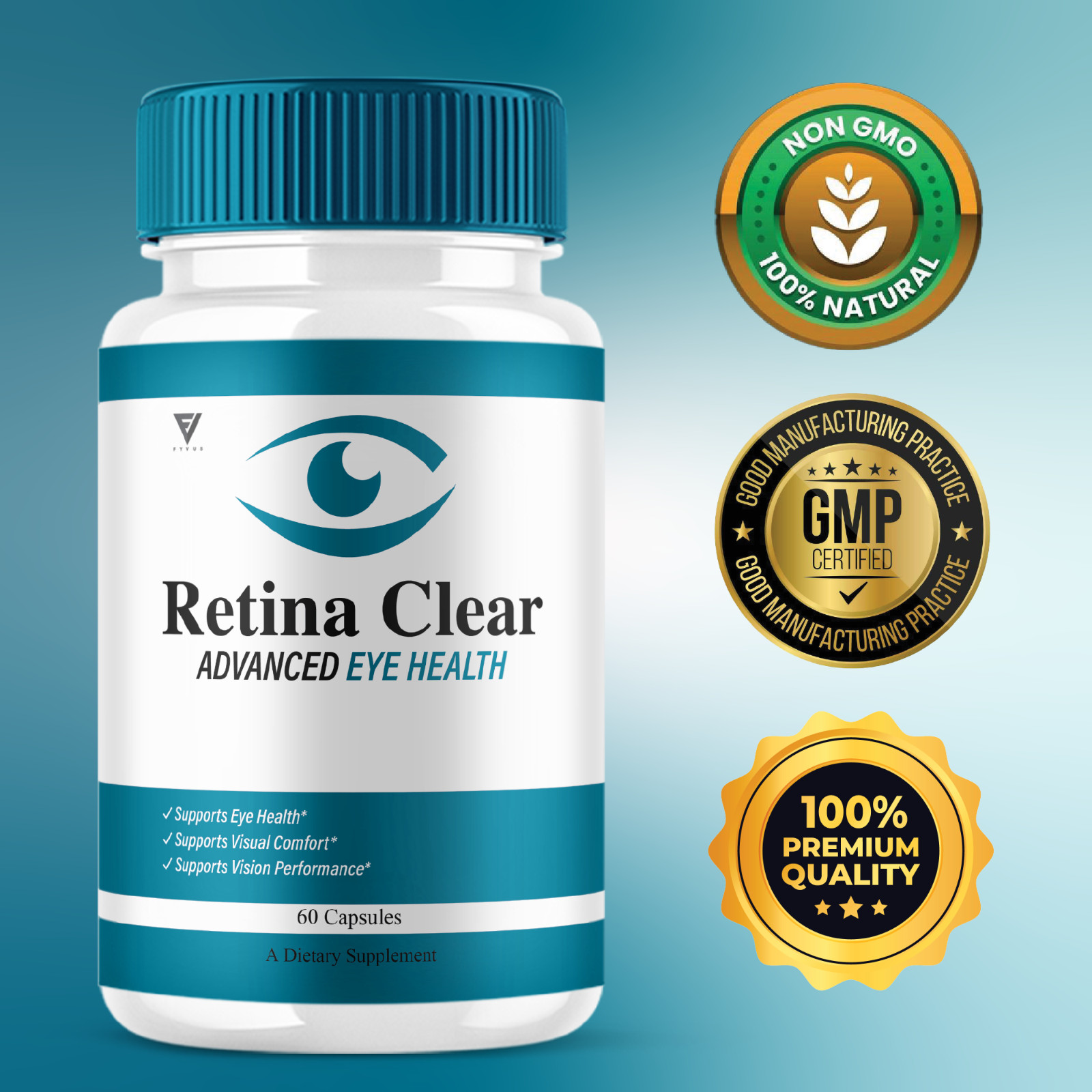 Retina Clear Capsules, RetinaClear Premium Supplement (60 Capsules)