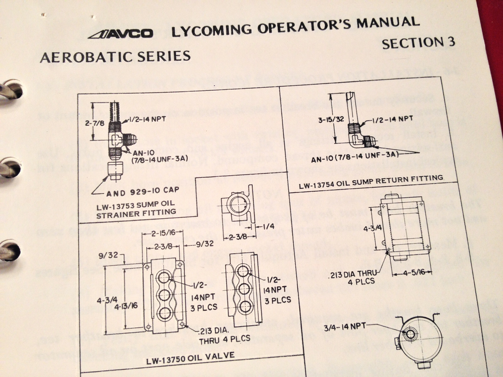 Lycoming AEIO-320, AEIO-360 & AEIO-540 Engine Operator's Manual