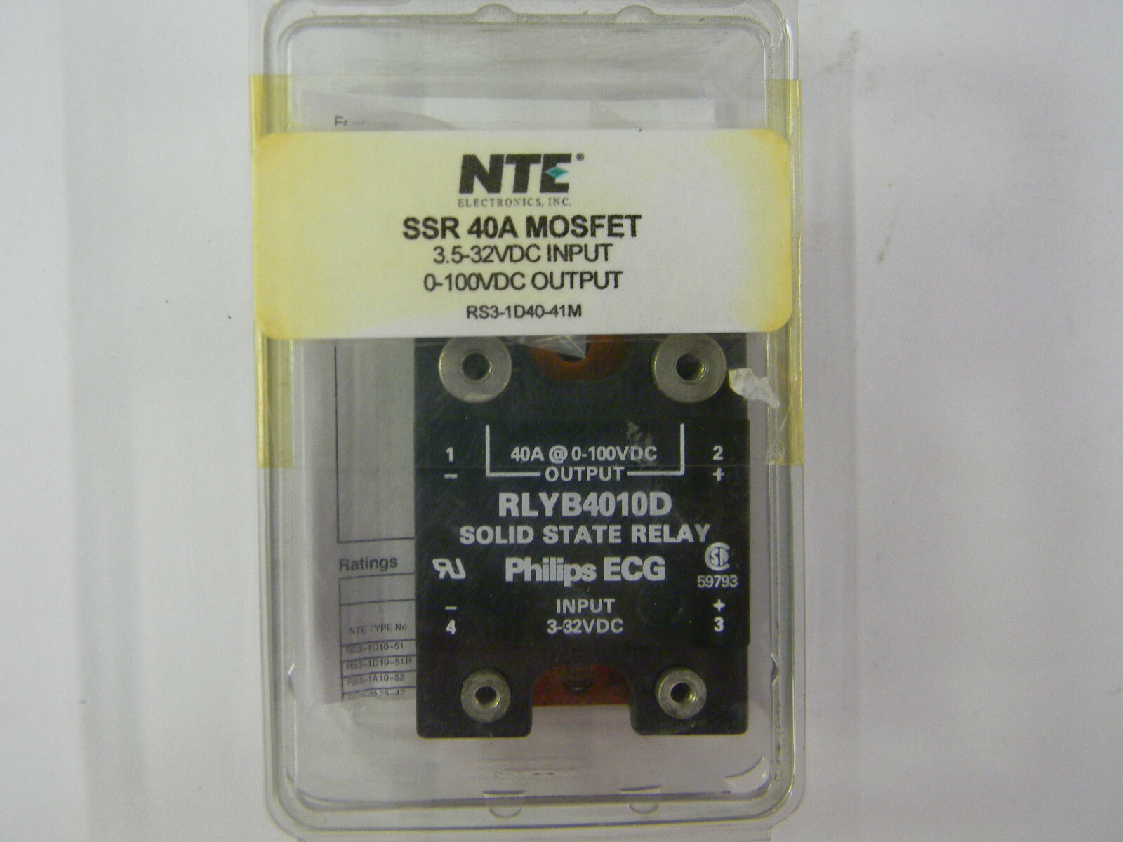 New Philips 40A MOSFET Solid State Relay RLYB4010D 3-32vdc 0-100vdc  G3