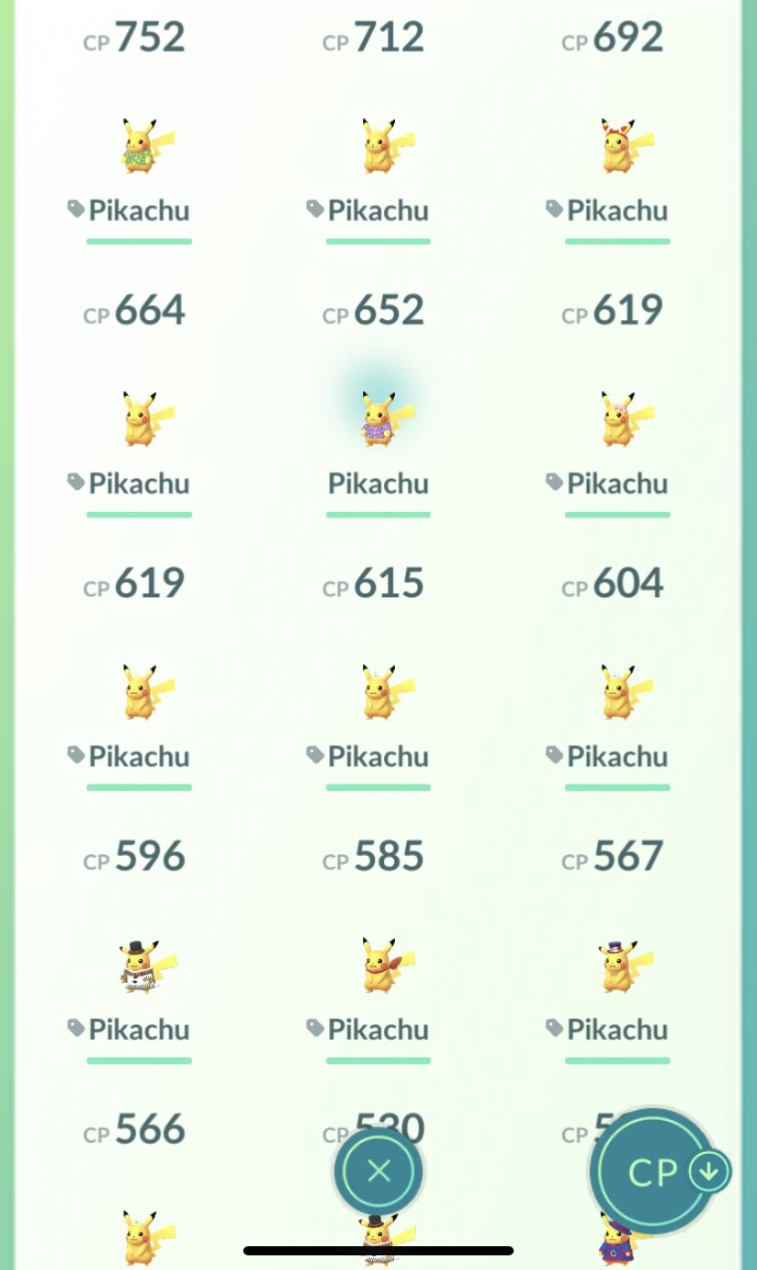 Pokemon GO⚡- Event PIKACHU costume list (Same Day)