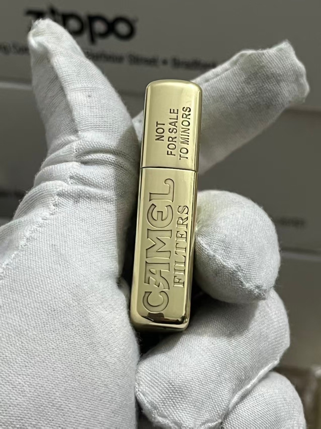 Zippo Lighter CAMEL BOX GOLD + New Box