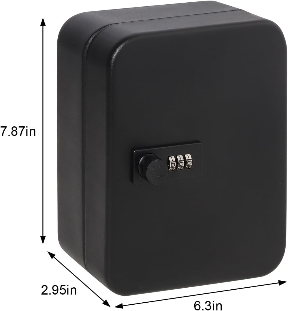 20-Key Wall Mount Metal Storage Lock Box with Code Security Cabinet