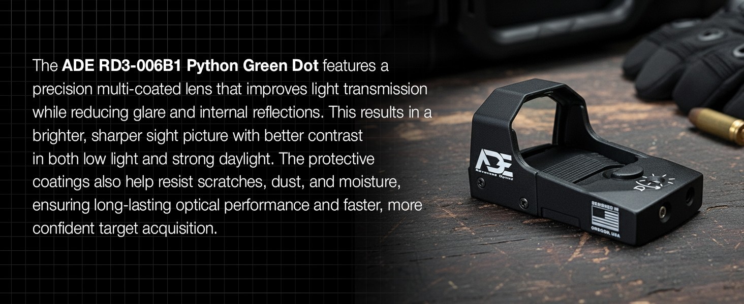 Ade RD3-006B GREEN Dot Sight + D1 PLATE for GLOCK and TAURUS GX2/G3C pistol S/A