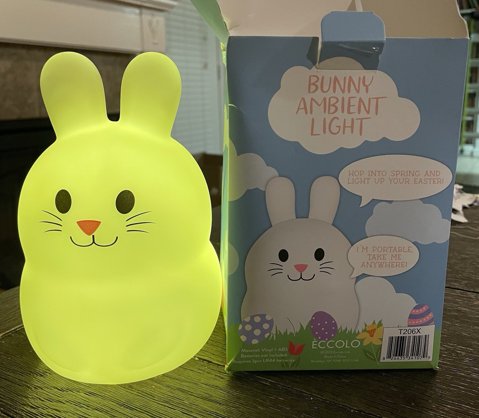 Eccolo White Bunny Ambient Light 7 In X 4 In