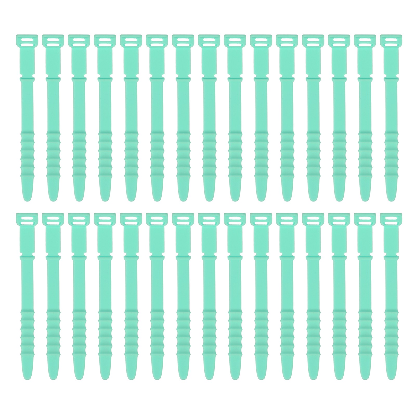 30Pcs Silicone Zip Ties 4.5 Inch Reusable Wire Ties Cable Organizer, Green