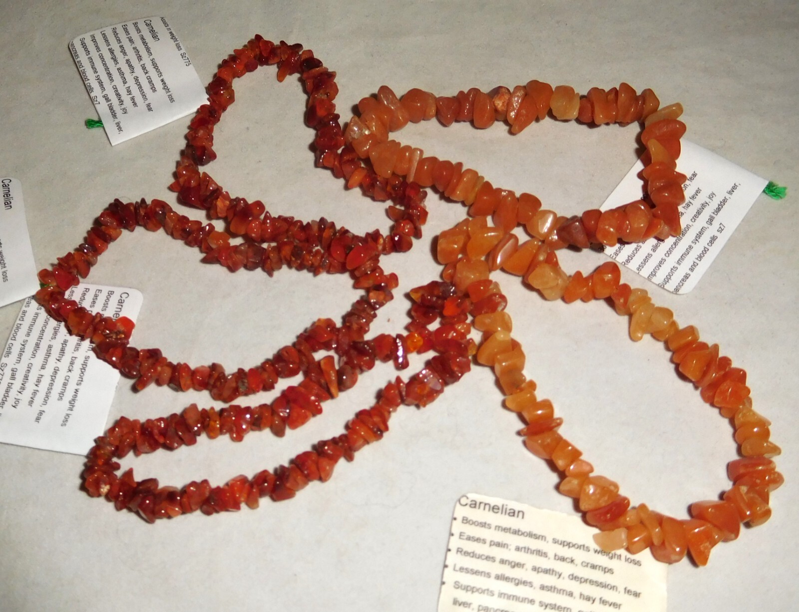 Natural Carnelian Chip Bracelets by Healing Light Stones