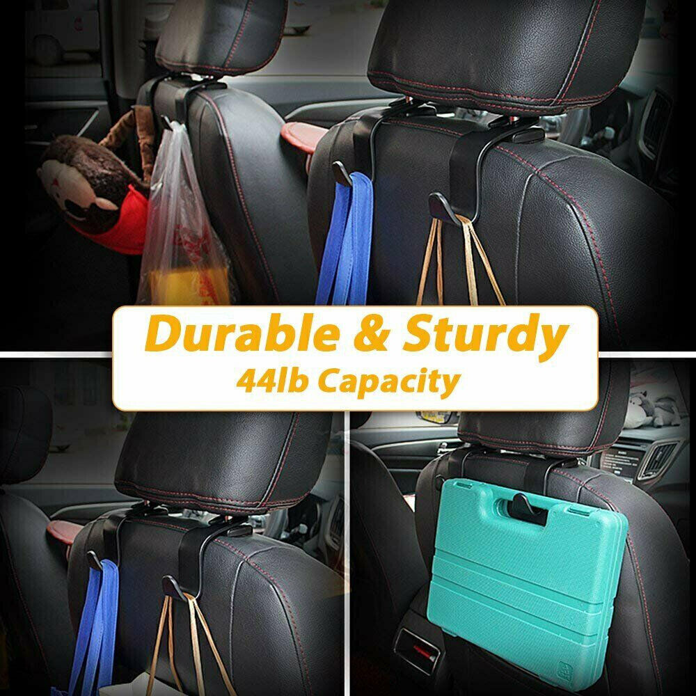 4Pcs Car Seat Back Headrest Hooks Hanger Holder Hook for Bag Purse Cloth Grocery