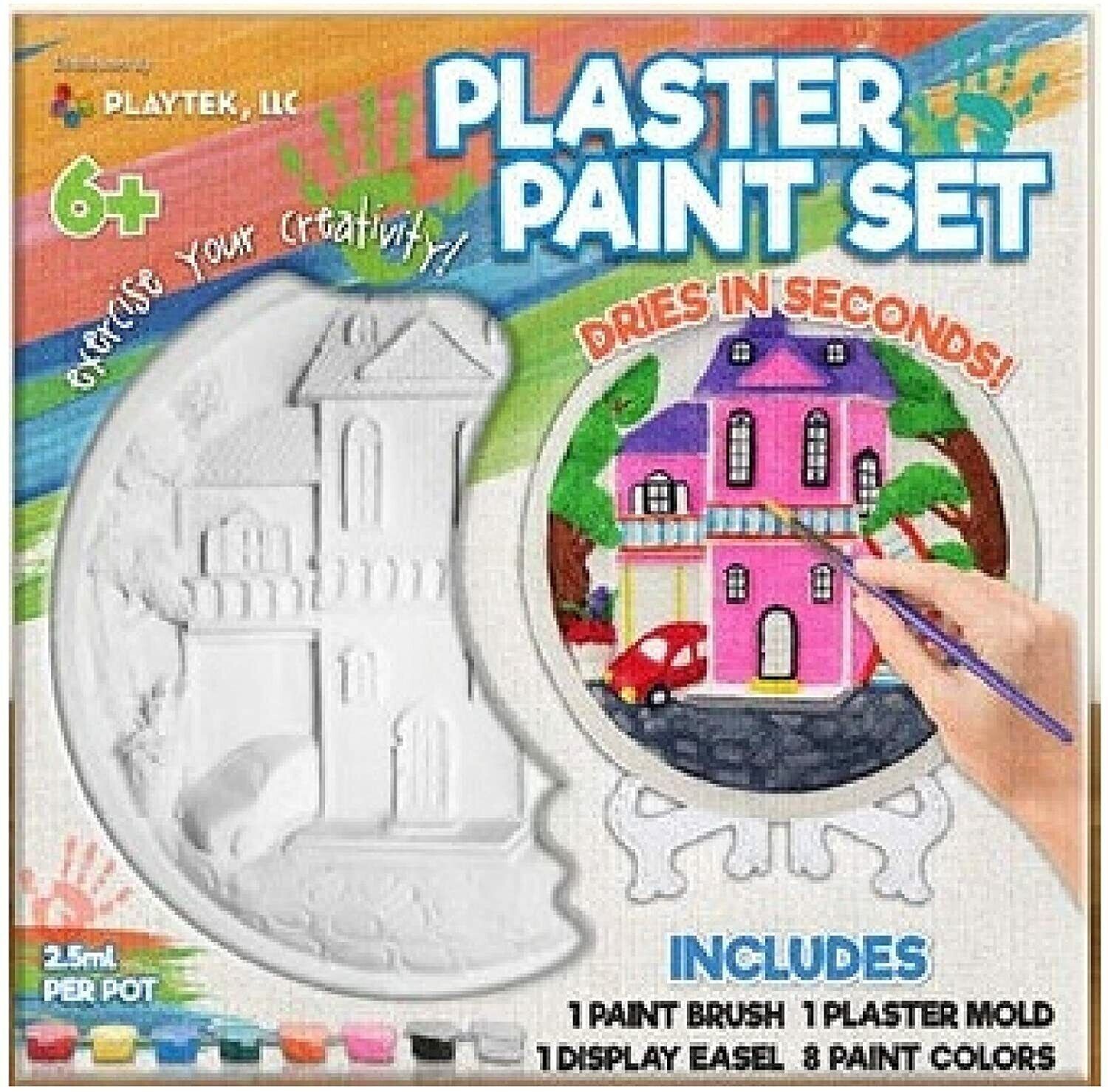 Playtek Plaster Paint Set (House/Car) Kids Crafts, Ages 6+
