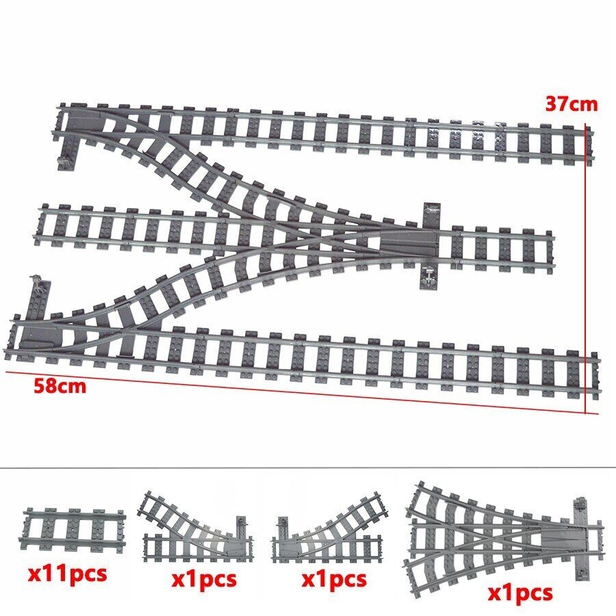 Various City Rail Flexible Tracks for LEGO Kit Train Building Blocks Sets DIY
