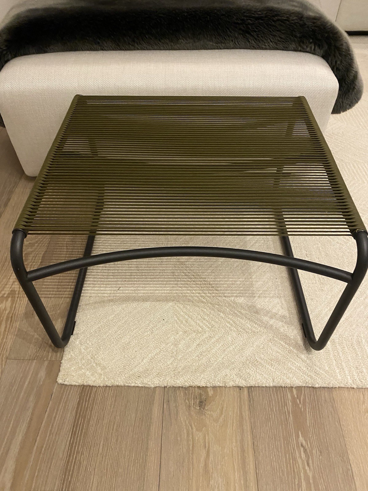 BRAND NEW Roda Italian Harp Ottoman (Indoor or Outdoor). Retail Price is $1,015
