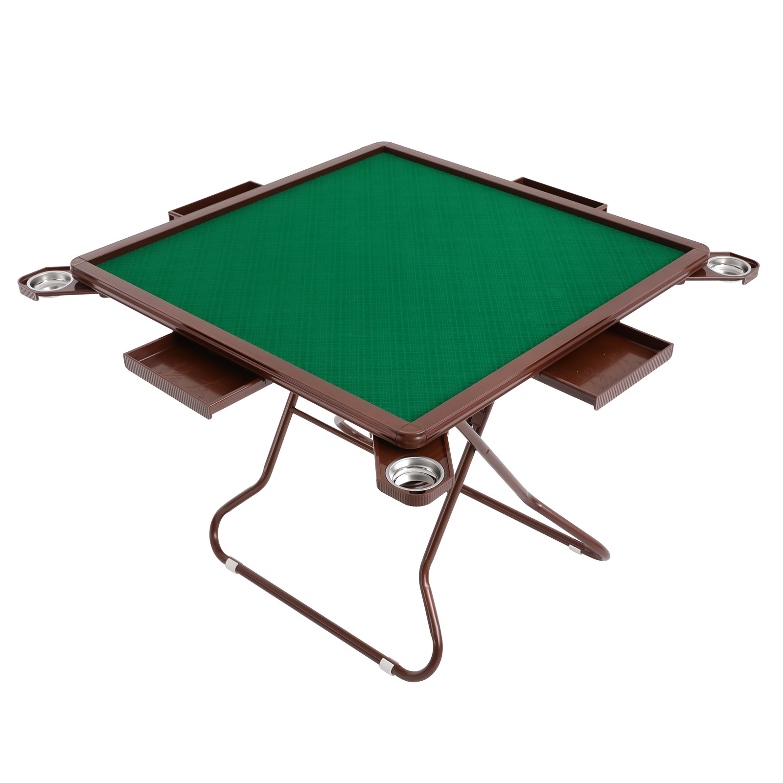 Portable Foldable Mahjong Table With 4 Cup Holders & 4 Drawers For 4 People