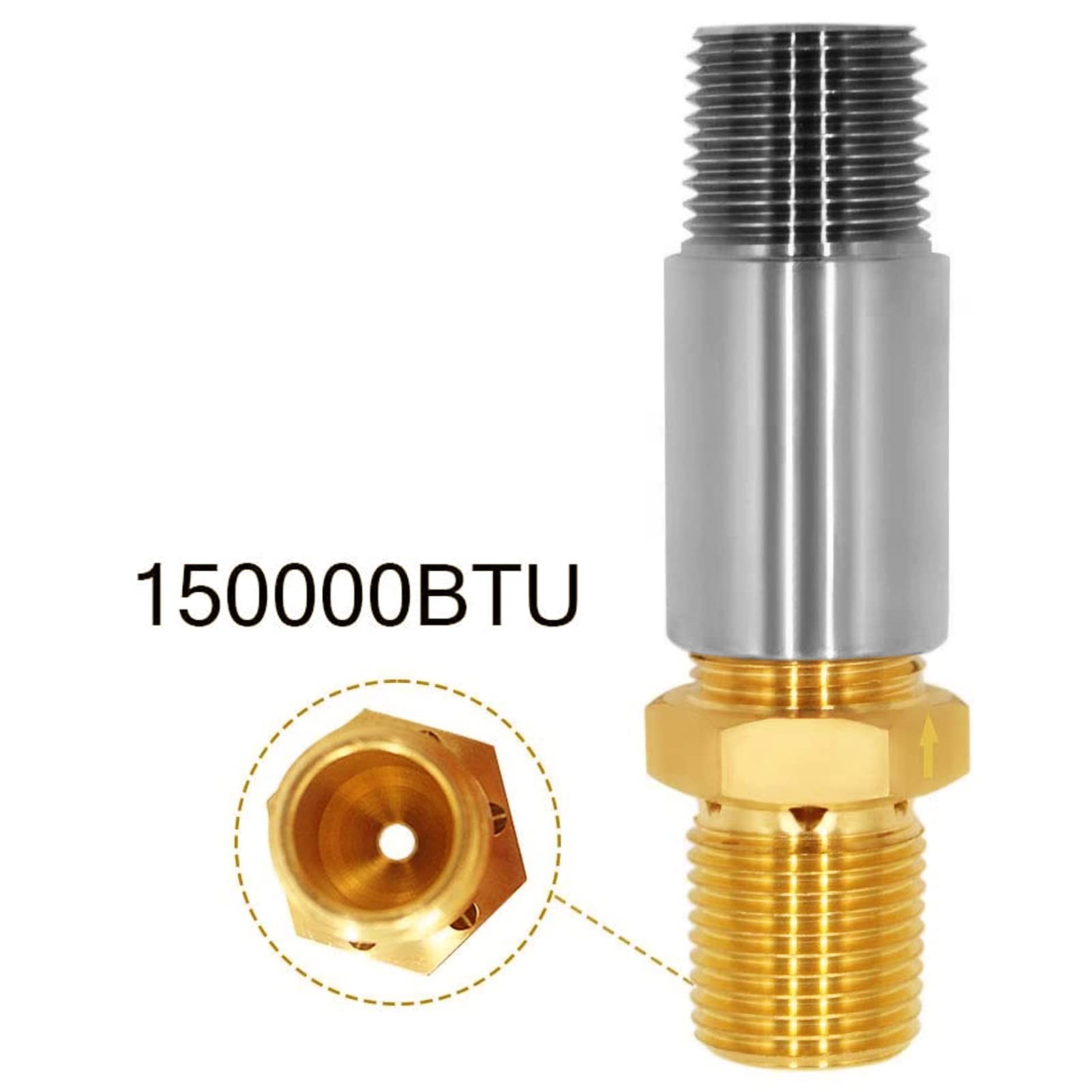150,000 BTU Air Mixer Nozzle Valve with Gas/Propane/LPG - 1/2" Female to Male