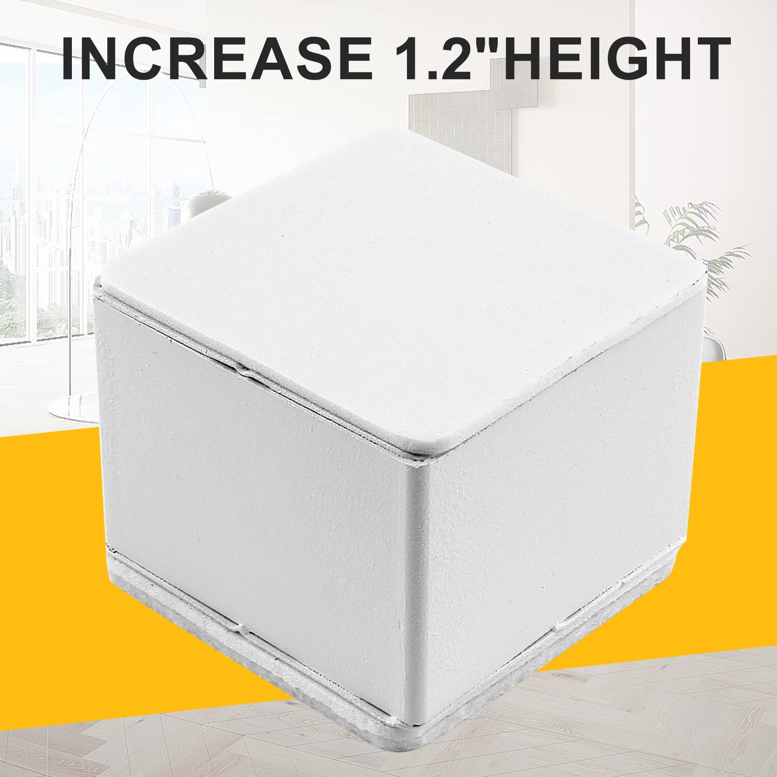 2 Inch Height 4Pack Self-Adhesive Square Bed Risers, Carbon Steel Solid Furni...