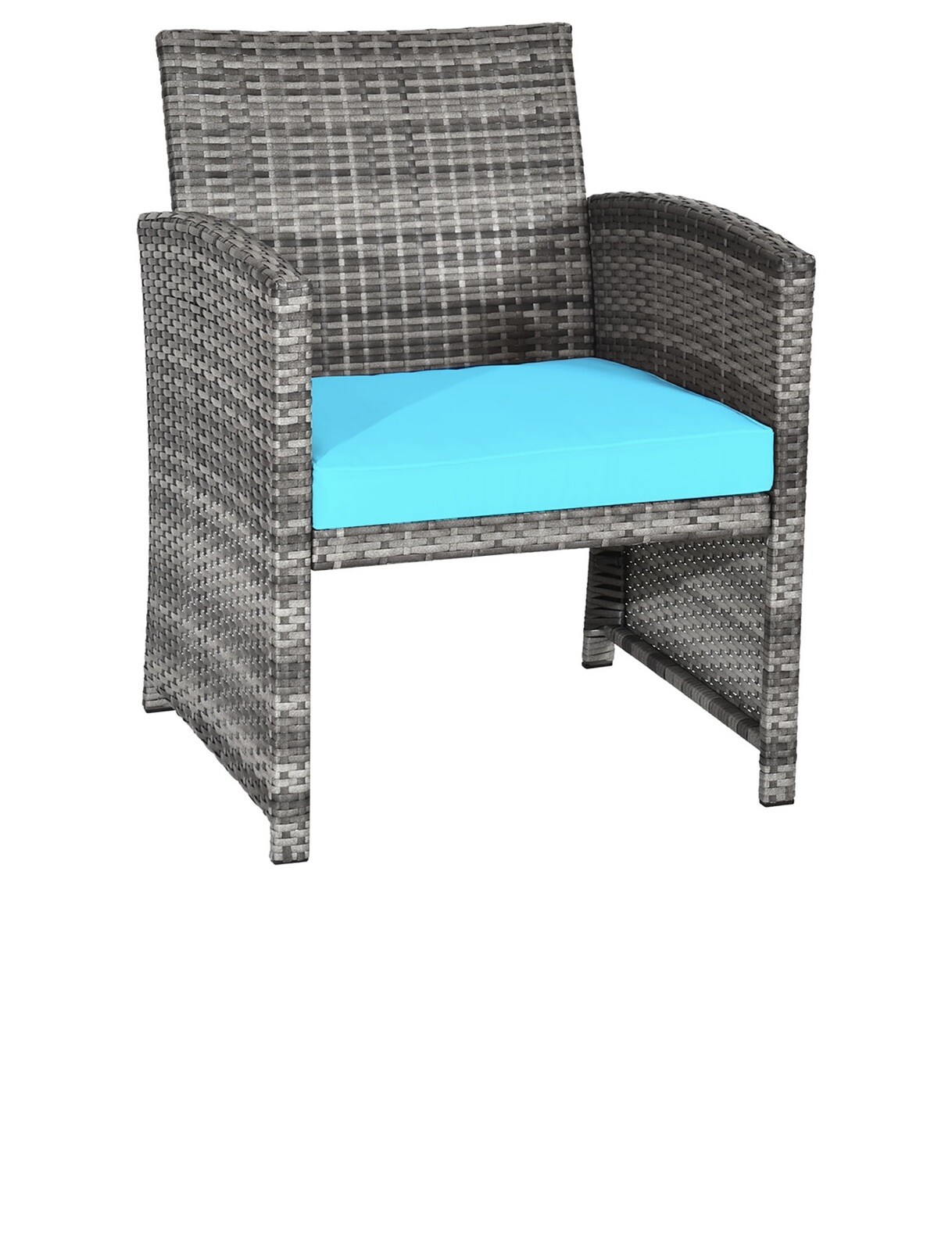 Patio Furniture• Transform Your Patio with 4 Pcs Turquoise Rattan Furniture Set