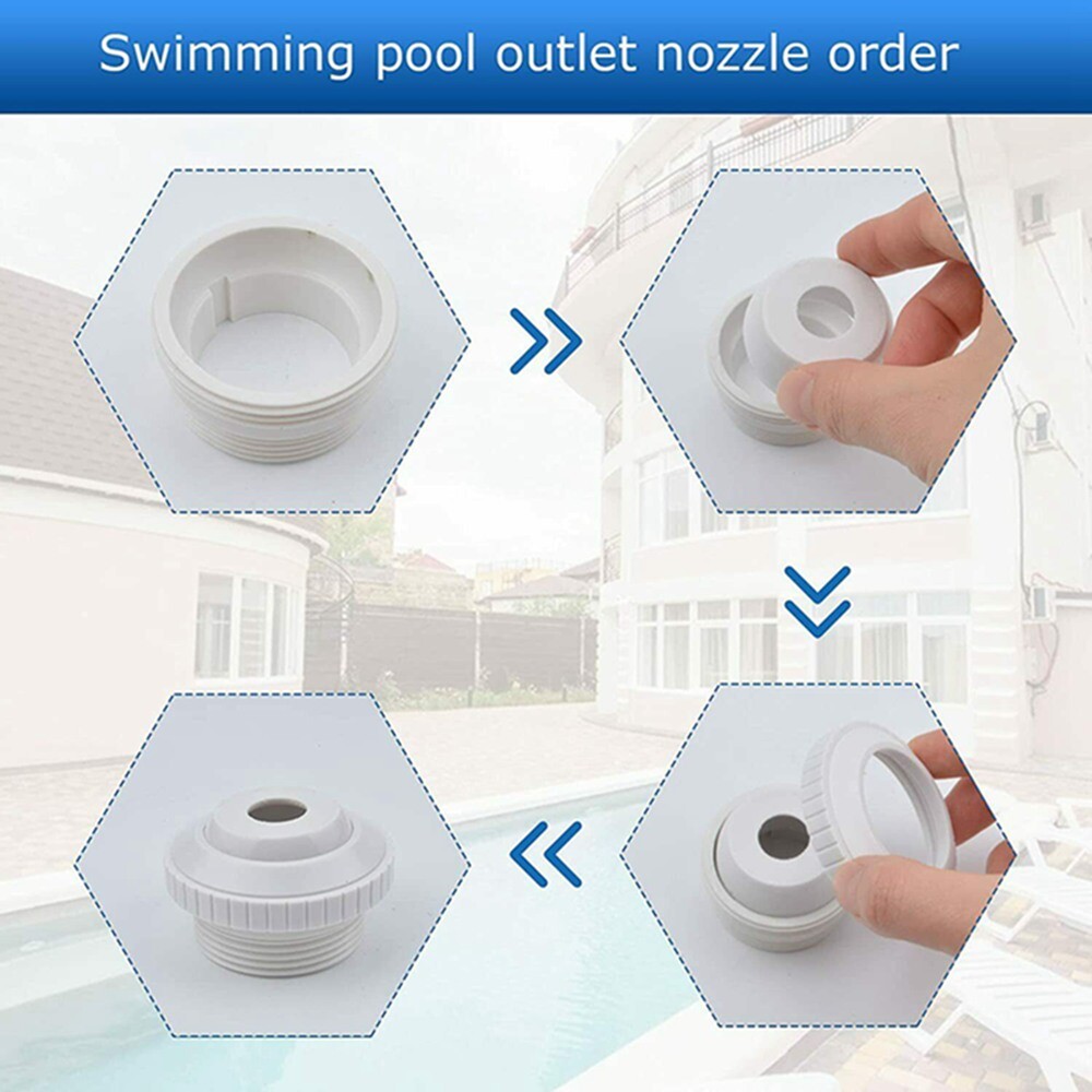 5 PCS Pool Spa Eyeball Jet Slotted Opening Nozzle 1.5" Threaded Adjustable Angle
