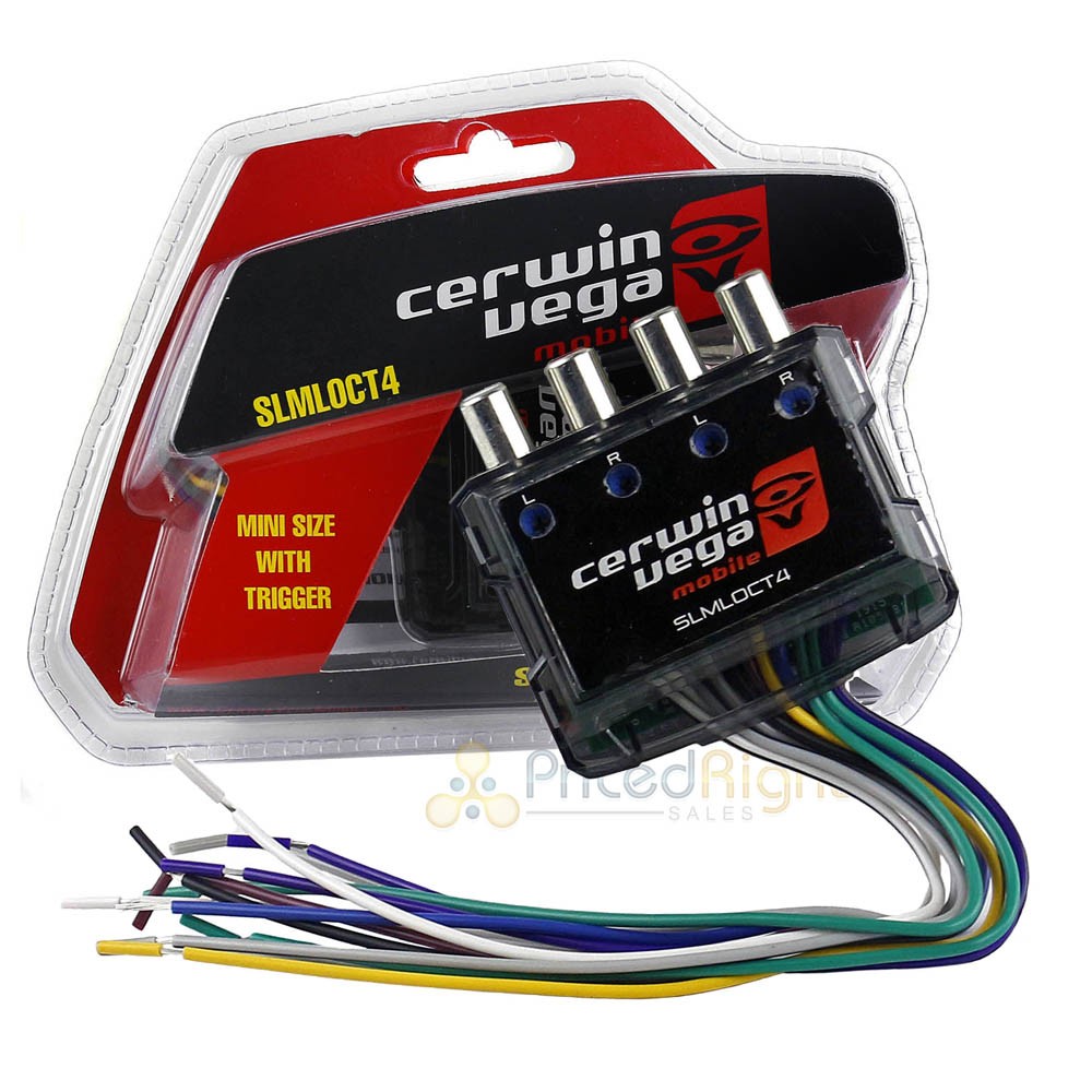 Cerwin Vega 4 Channel Line Output Converter RCA Inputs Mini Trigger 80W SYNCLINK