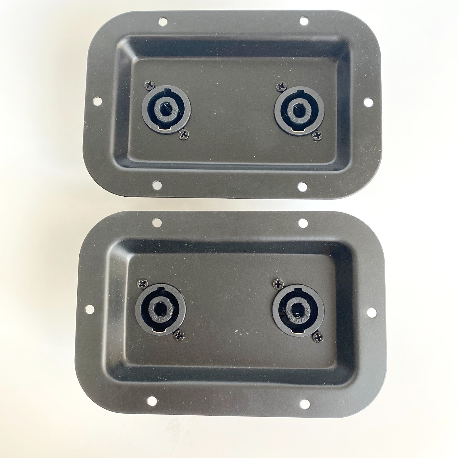 2 Pieces Metal Jack Plates W/ Dual SpeakON NL4 Connectors PA Speakers 5.5"x3.5"