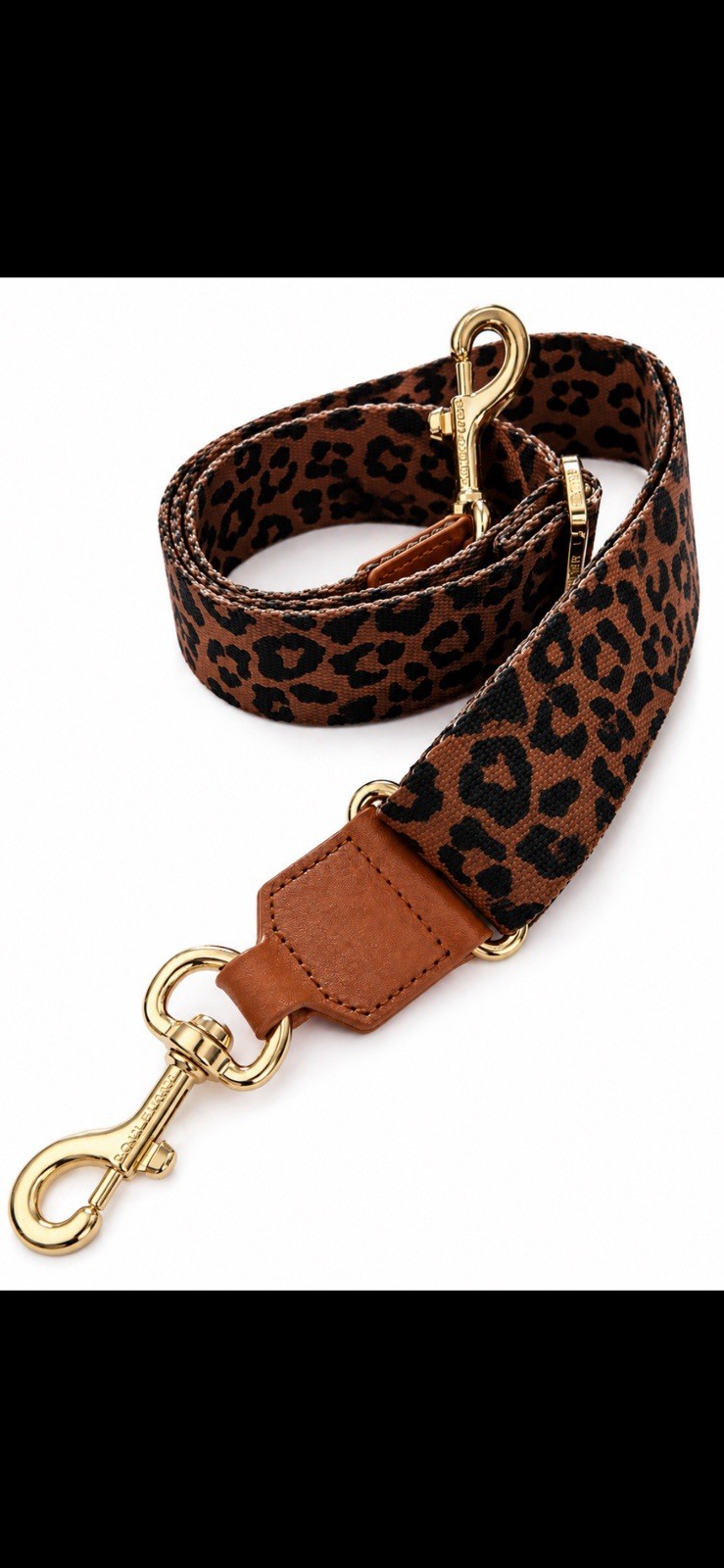 Boulevard Leopard Print Adjustable Replacement Purse Strap Gold Crossbody