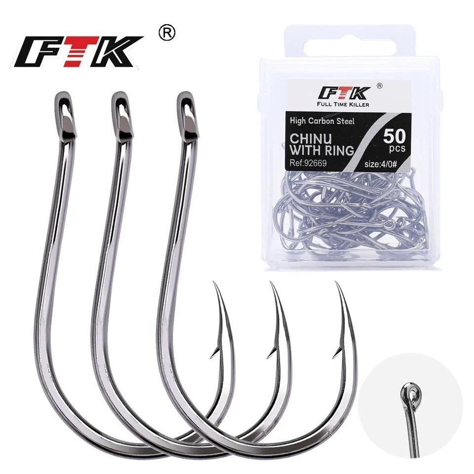 Circle Fishing Hooks 1# 1/0 5/0 Ultra Sharp Carbon Steel Octopus Offset