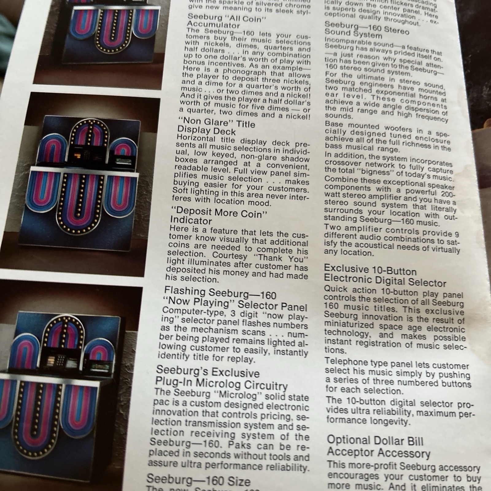 Original Factory Jukebox Seeburg 160 FLYER
