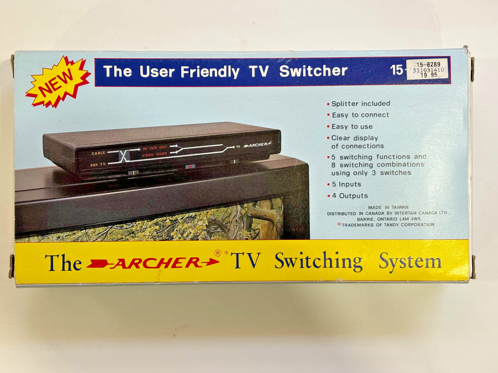 Archer TV Switchnig System 15-8289 Tandy Intertan NEW User Friendly Vintage