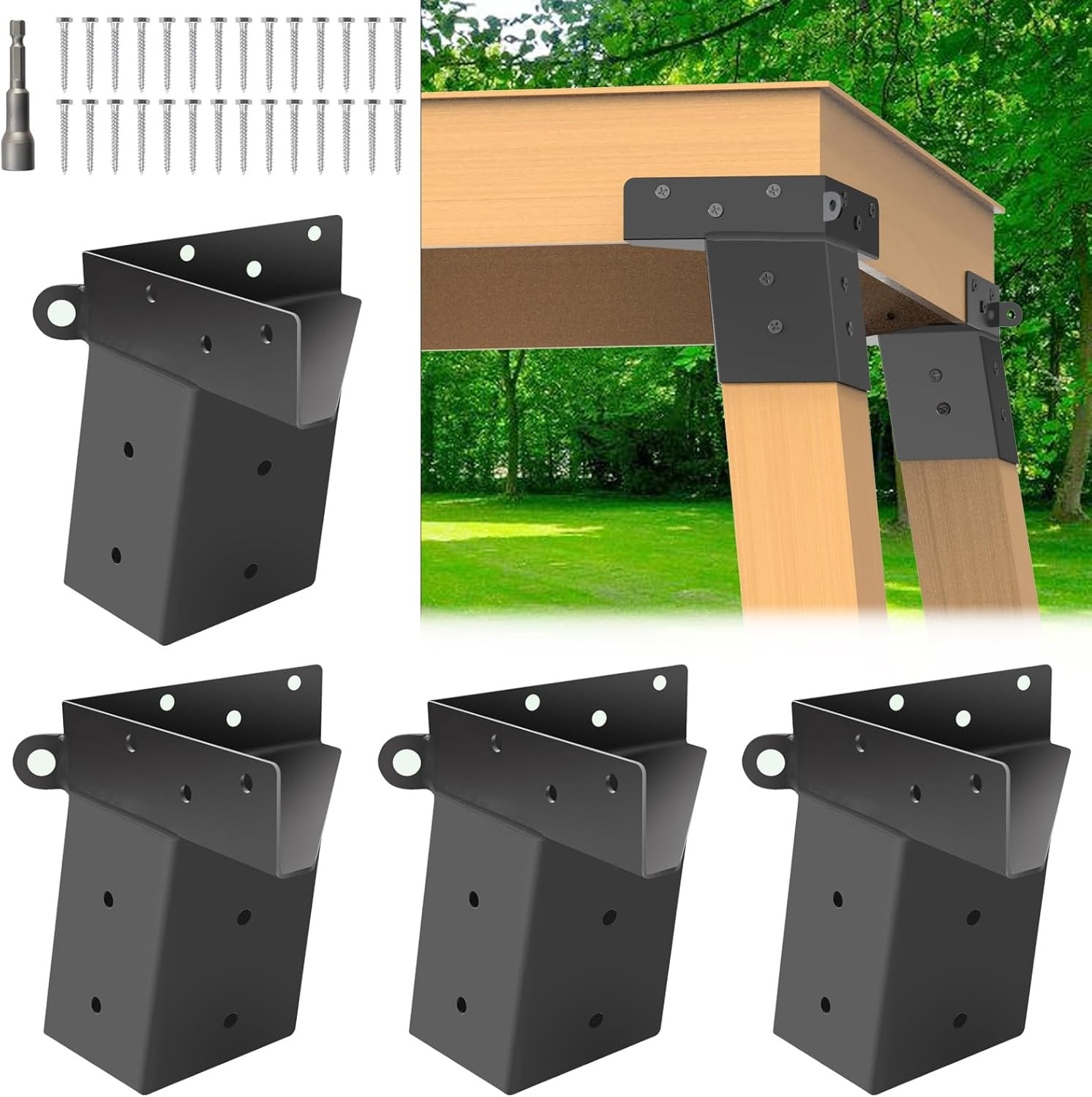 4Pcs Deer Stand Brackets 4x4 Elevator Hunting Platform Tree House Supports