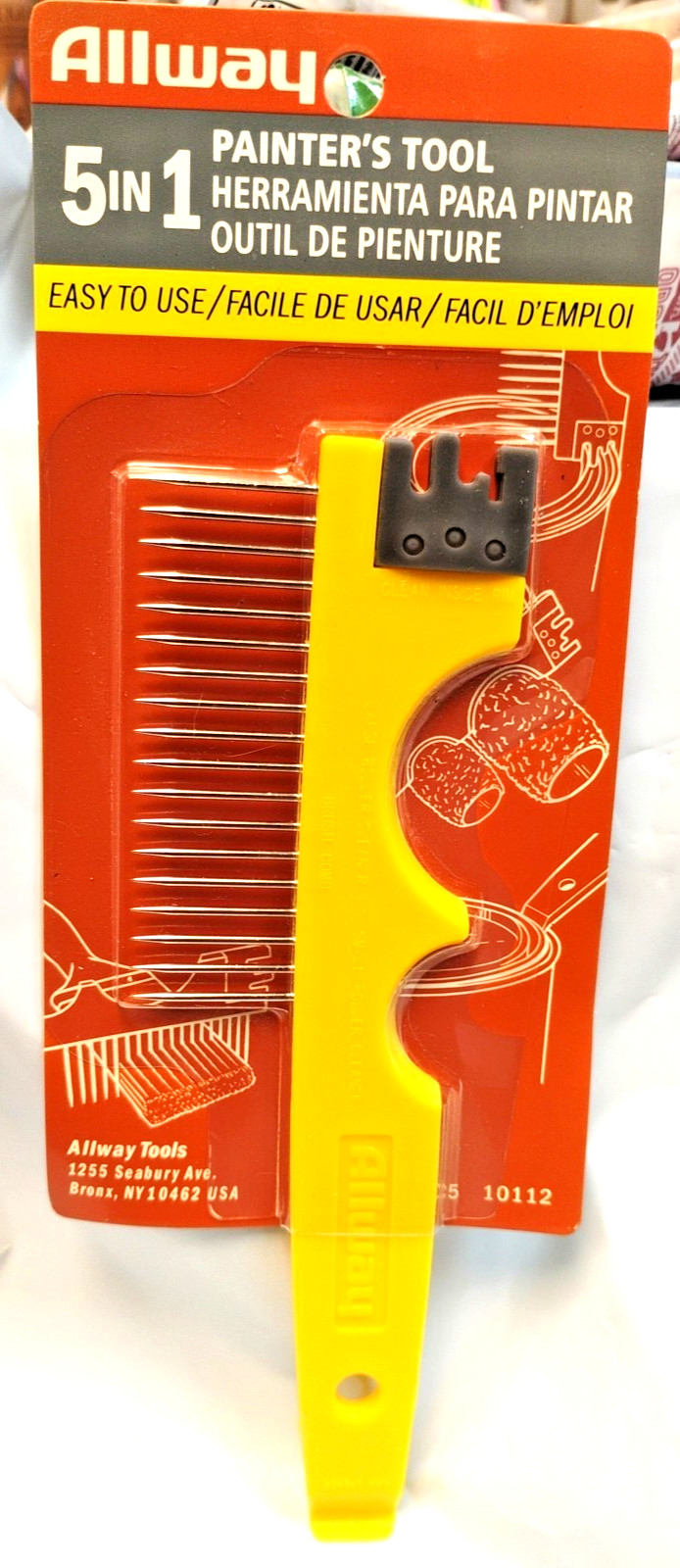 ALLWAY TOOLS BC5 5-in-1 Carded Painter’s Tool Scraper Spreader Cleaner NEW