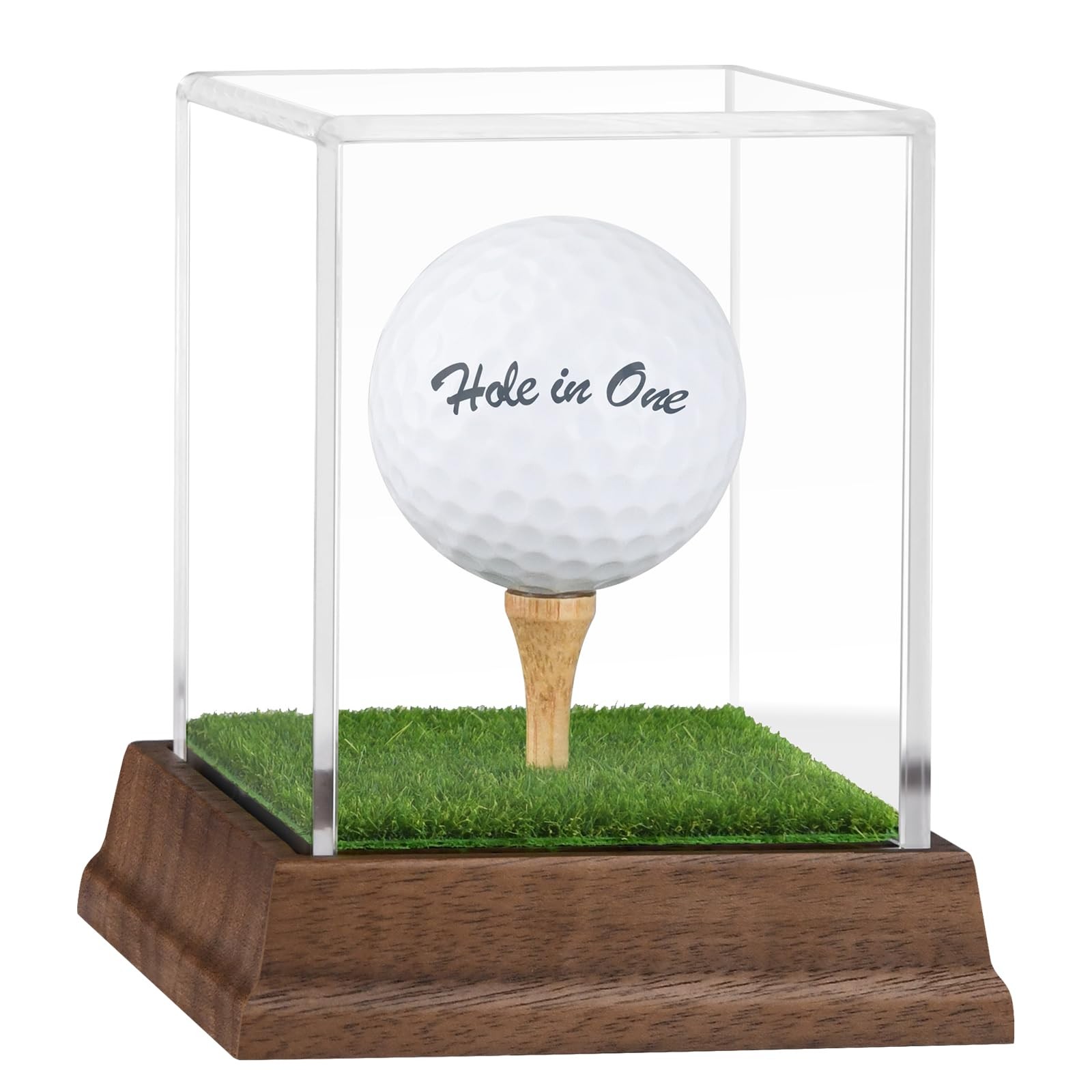 Golf Ball Display Case Hole in One Holder Wanult Clear