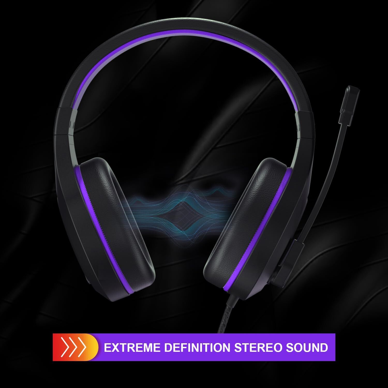 Stereo Gaming Headset with mic for PS4 PC Xbox PS5 Controller, Noise Cancelling