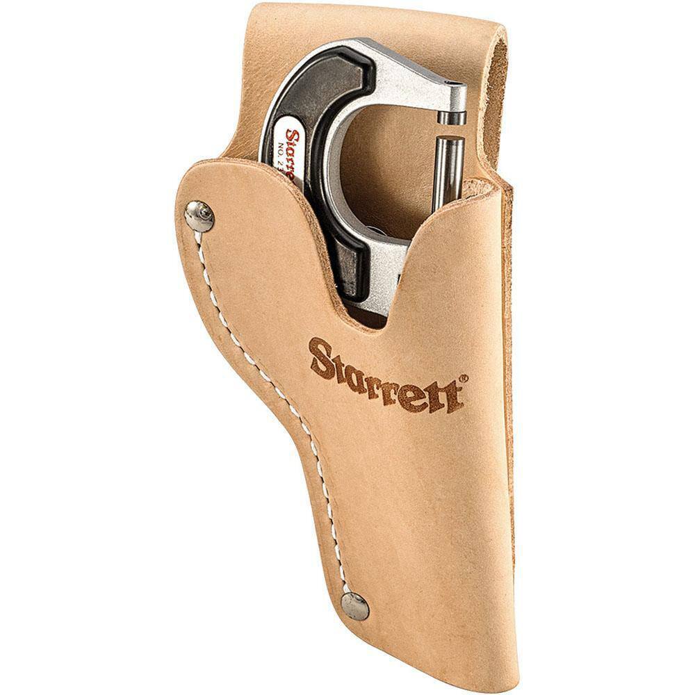 Starrett 64165 Leather Micrometer Holster: fits Micrometers up to 1" Capacity