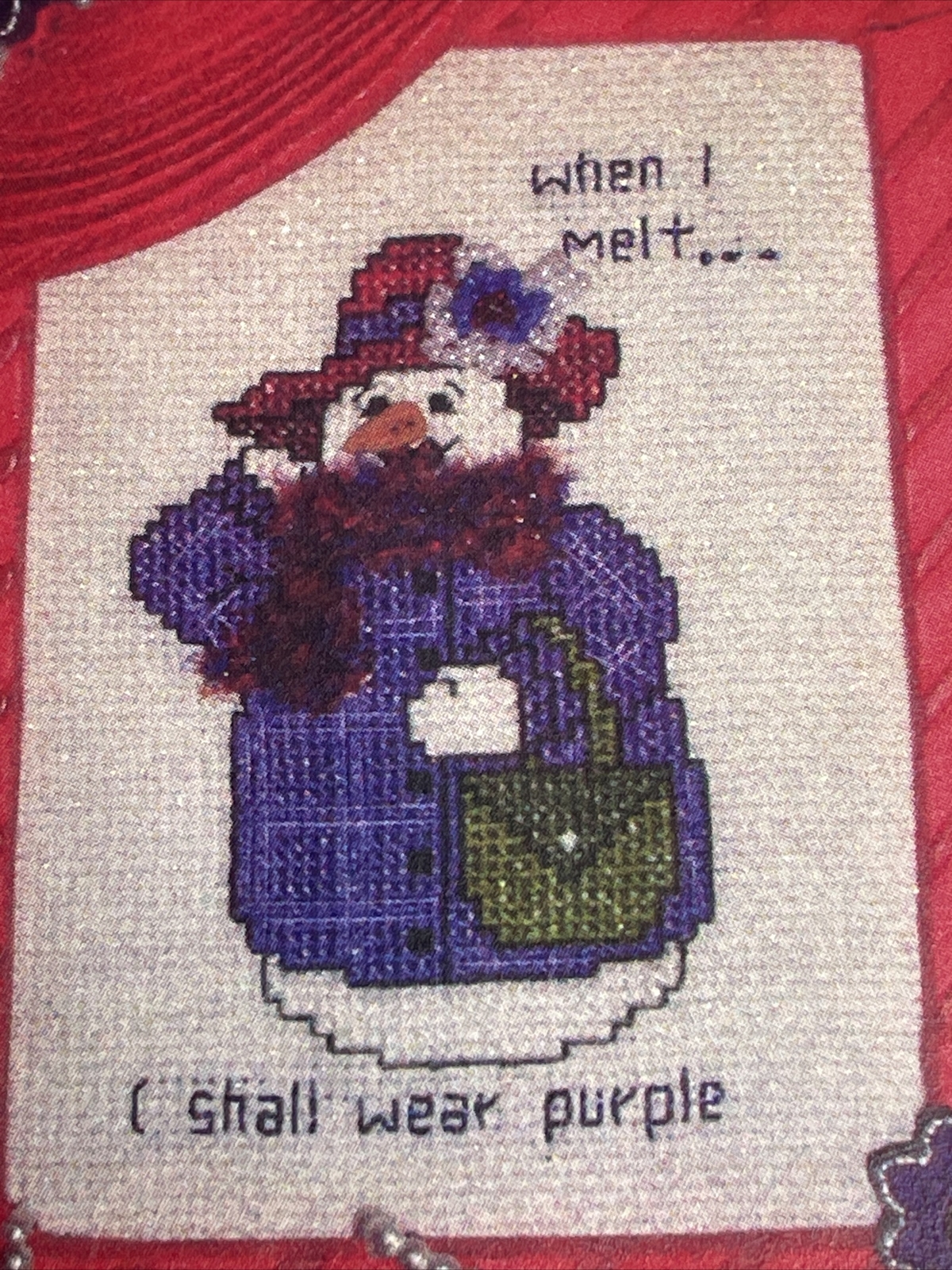 Mayberry Designs The Red Hat Snowman Cross Stitch Pattern