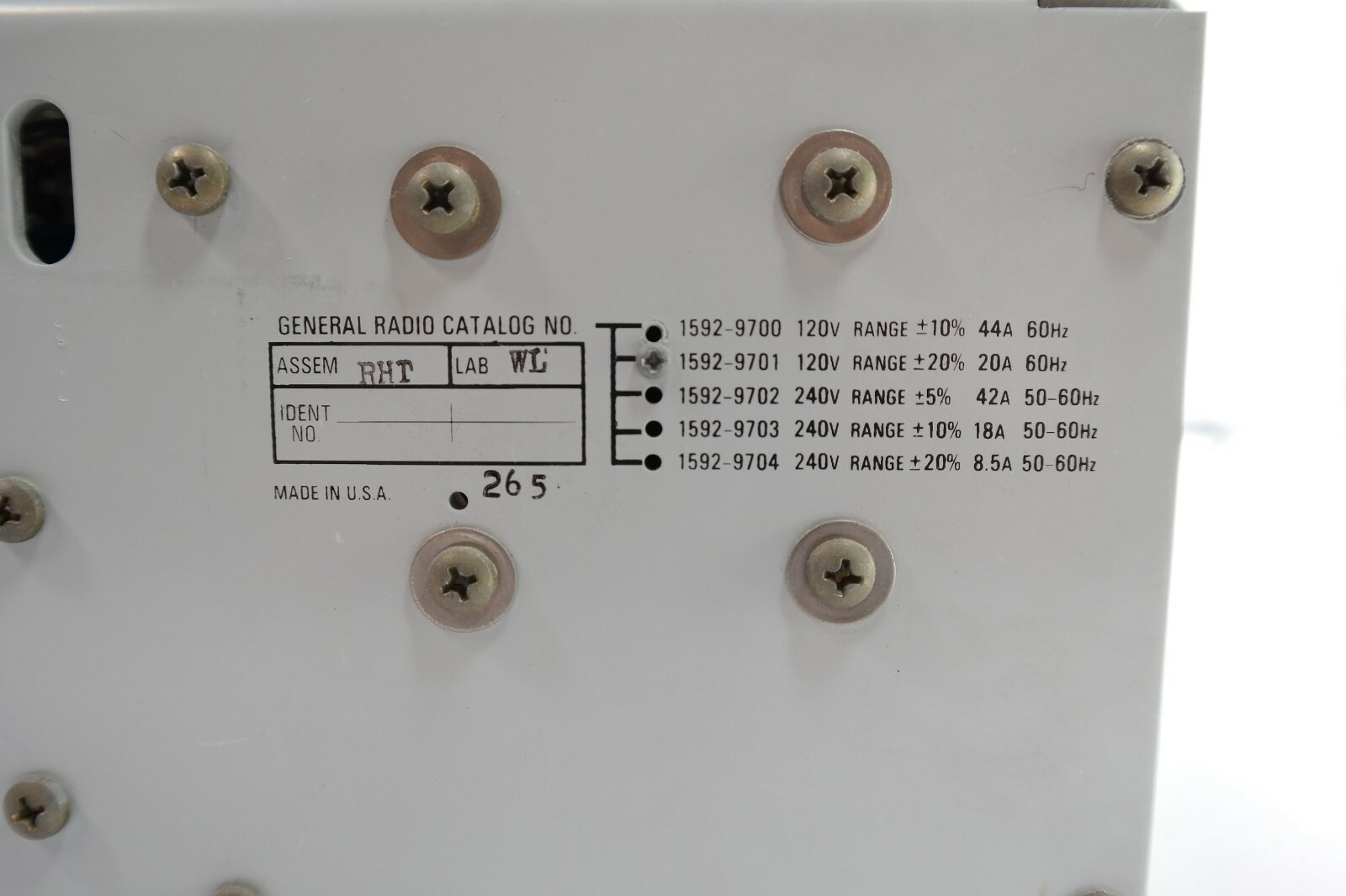 General Radio Variac 1592 Automatic Voltage Regulator T5