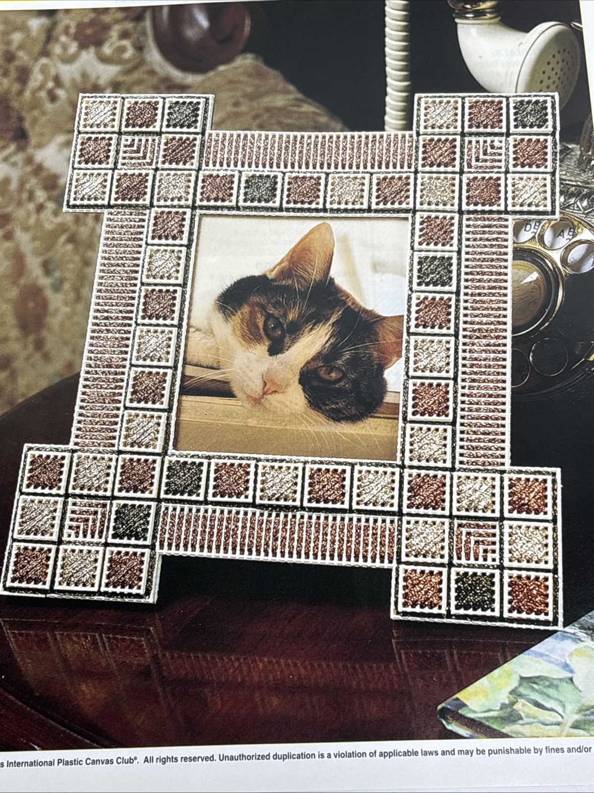 Stacked Tile Mosaic Frame Photo Annie's Attic Plastic Canvas Pattern Page