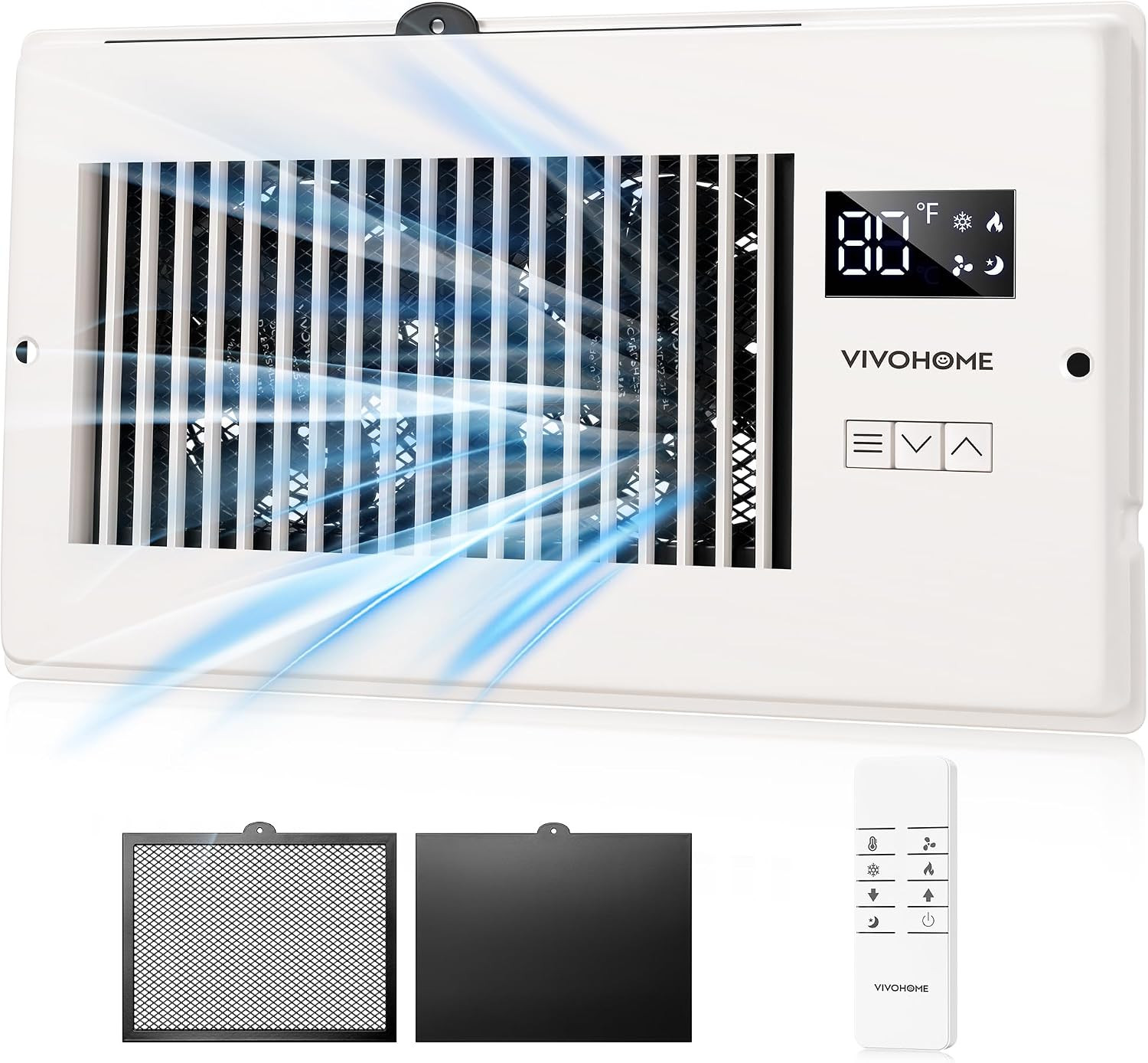 VIVOHOME Quiet Register Booster Fan with Opening 6" x 10" - Smart Thermostat, 10