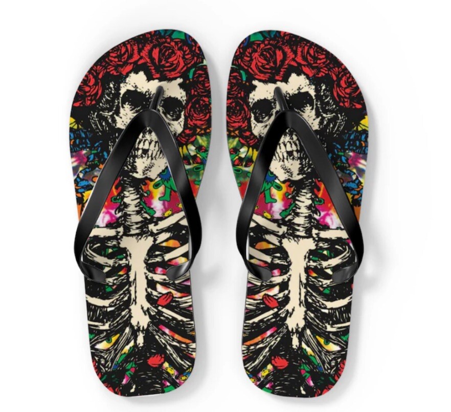 Grateful Dead Flip Flops Small, Medium, Large Or XL