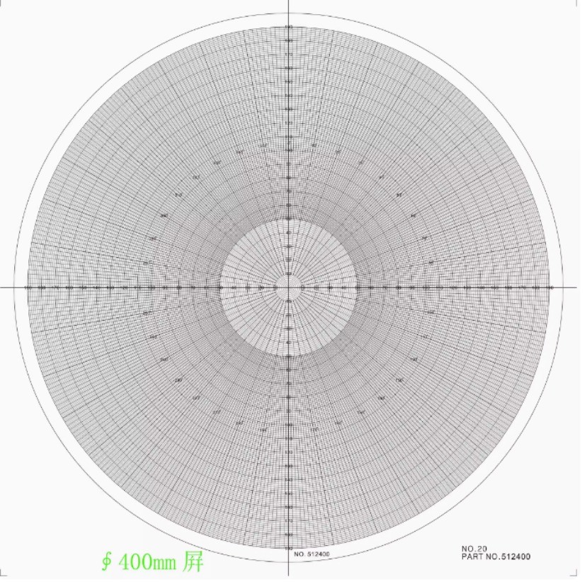 1PC Optical Comparator Chart For Profile Projector Overlay Chart 512400 NO.20