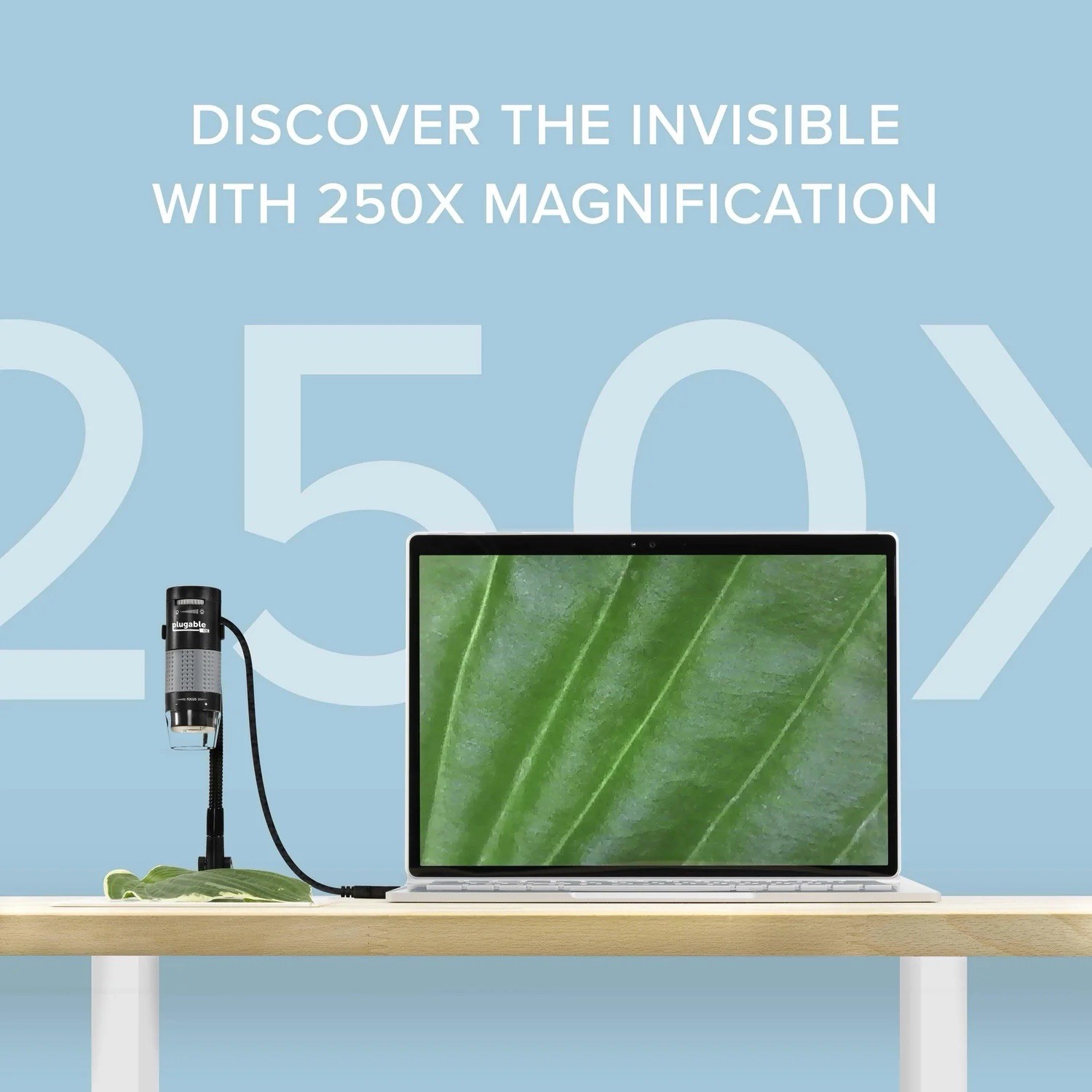 LUGABLE 250X DIGITAL USB MICROSCOPE WITH OBSERVATION STAND
