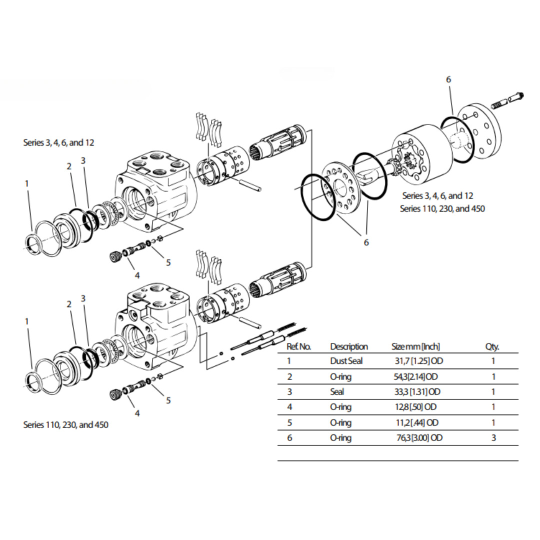 Aztec Replacement for Seal Kit for John Deere AT39528 - Steer Orbitrol / Stee...