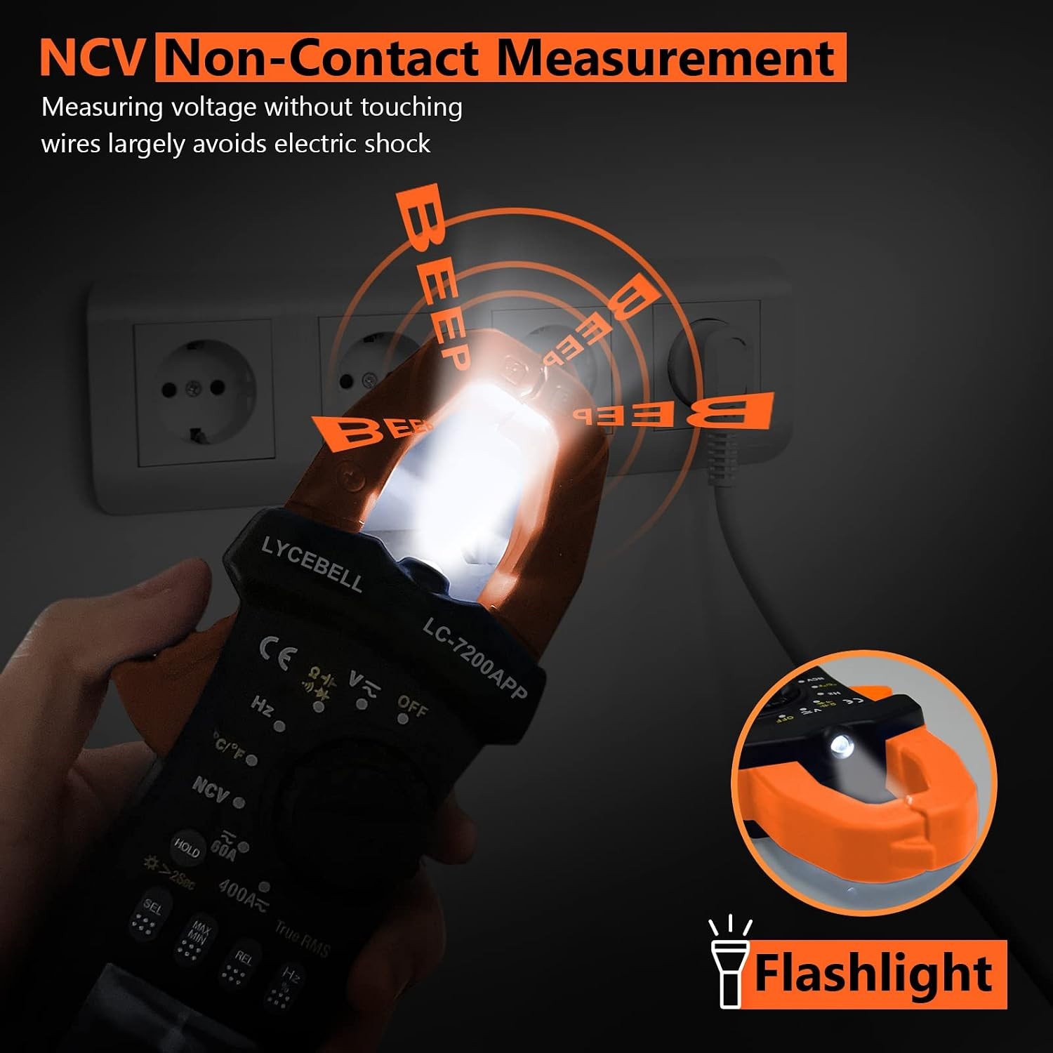 6000 Counts Clamp Meter & Bluetooth, Digital AC DC Voltage Current Amp Ohm