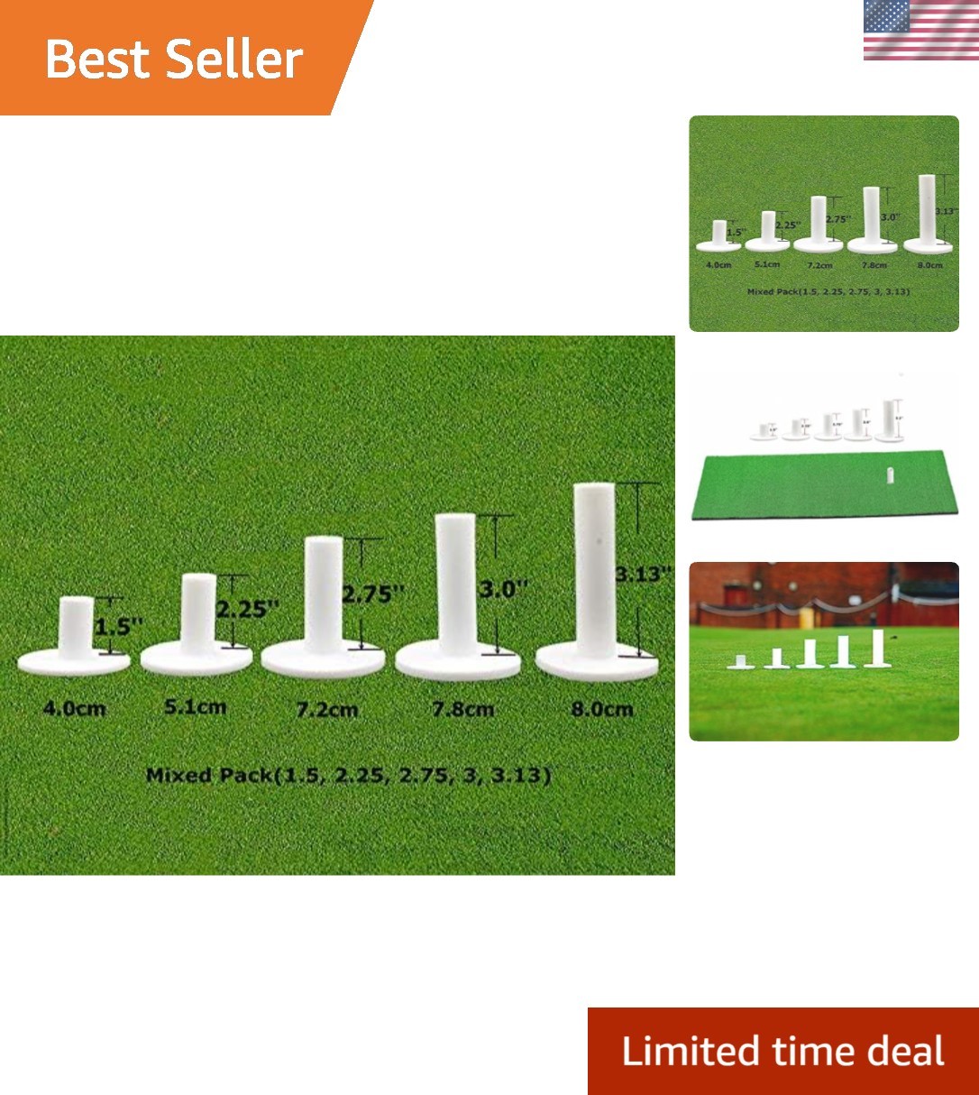 Versatile Golf Rubber Tees Pack - Perfect for Any Skill Level Practice